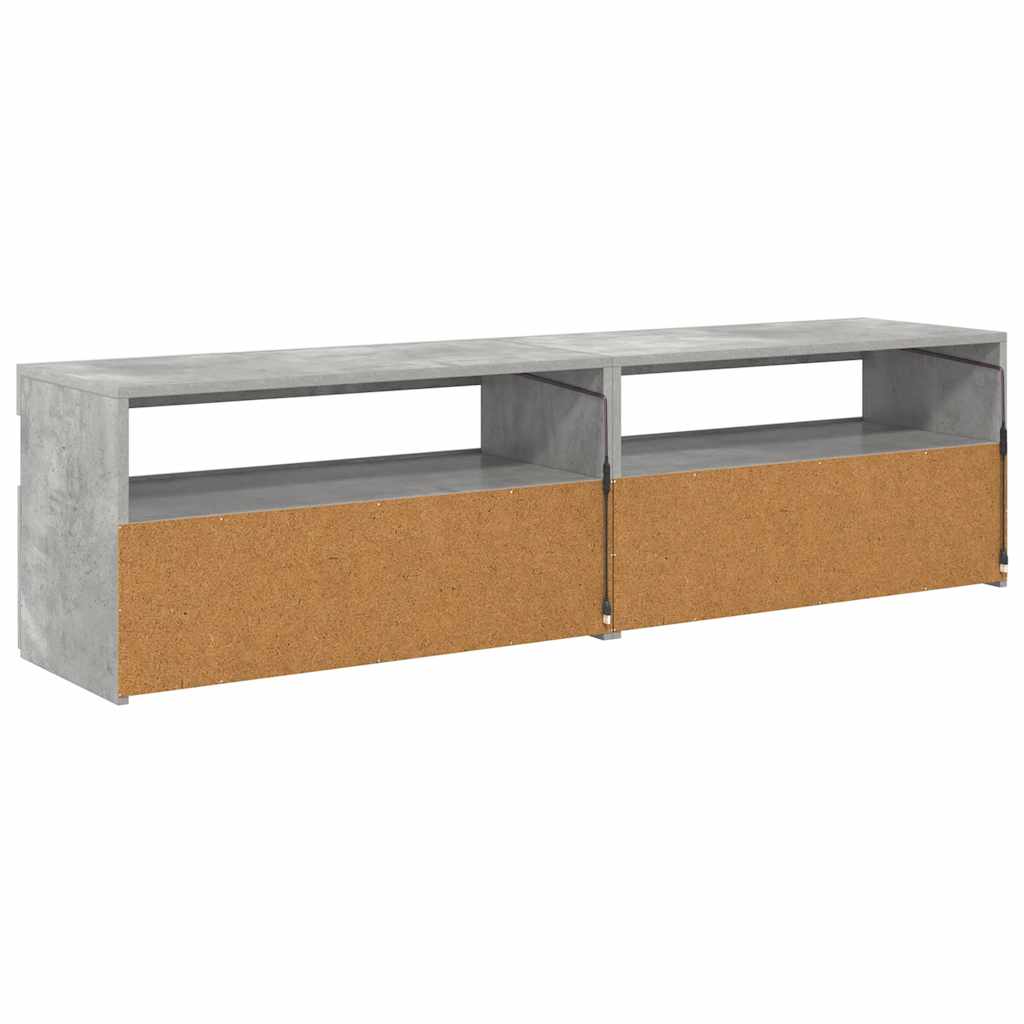 2 db betonszürke TV-szekrény LED-világítással 75 x 35 x 40 cm