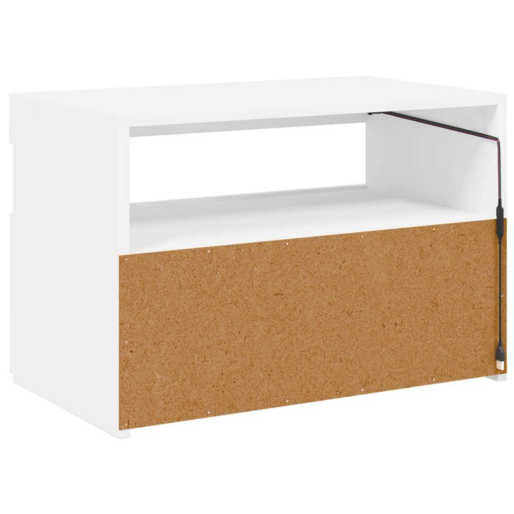 fehér TV-szekrény LED-lámpákkal 60 x 35 x 40 cm