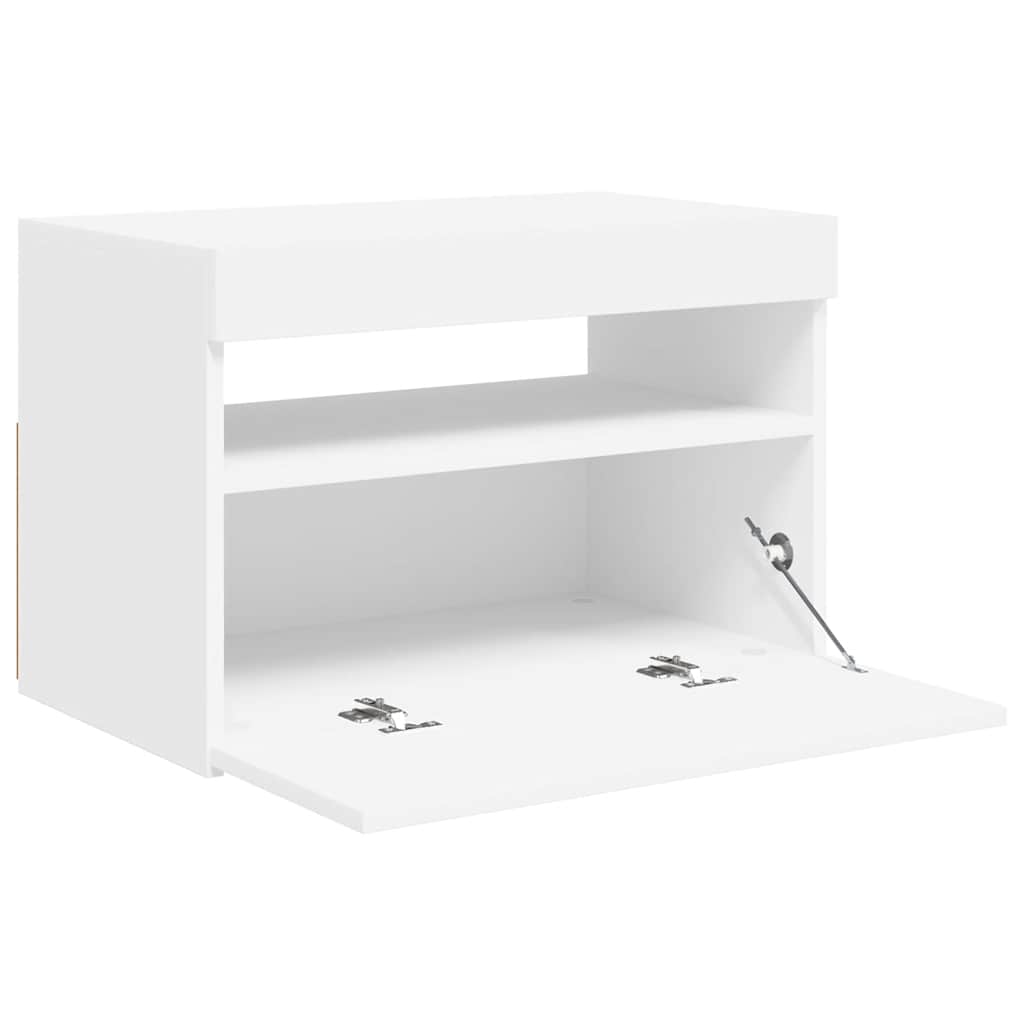 fehér TV-szekrény LED-lámpákkal 60 x 35 x 40 cm