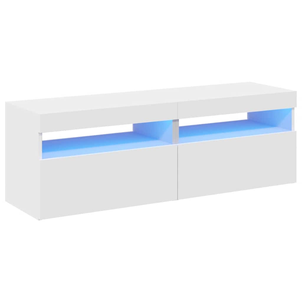 2 db fehér TV-szekrény LED-lámpákkal 60 x 35 x 40 cm