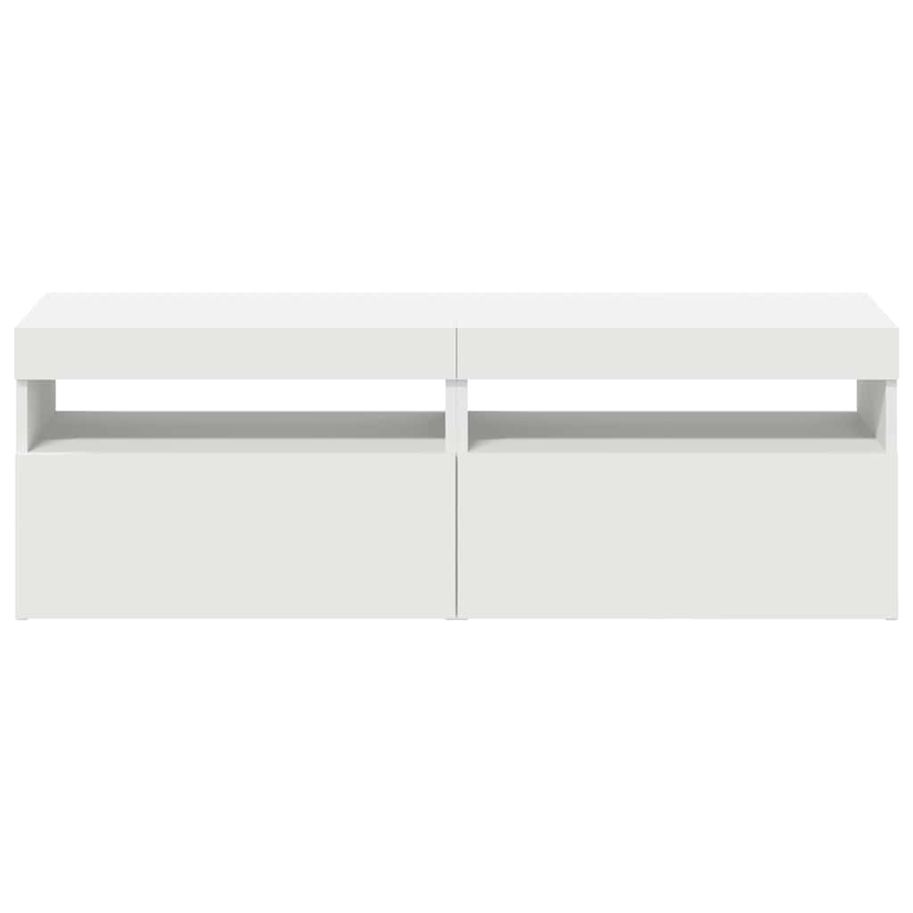 2 db fehér TV-szekrény LED-lámpákkal 60 x 35 x 40 cm