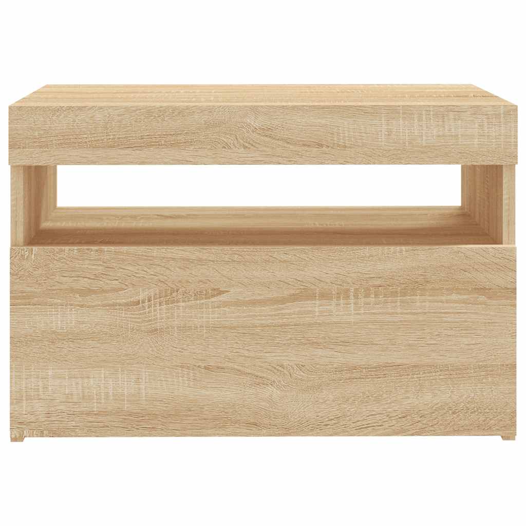 sonoma tölgy színű TV-szekrény LED-lámpákkal 60 x 35 x 40 cm