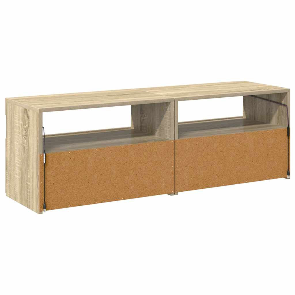 2 db sonoma tölgy színű TV-szekrény LED-lámpákkal 60x35x40 cm
