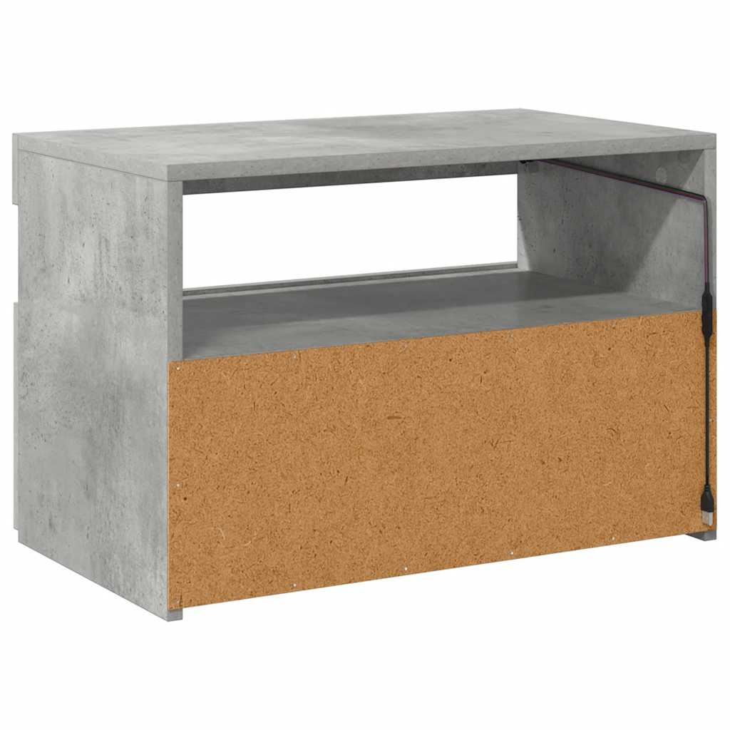 betonszürke TV-szekrény LED-lámpákkal 60 x 35 x 40 cm