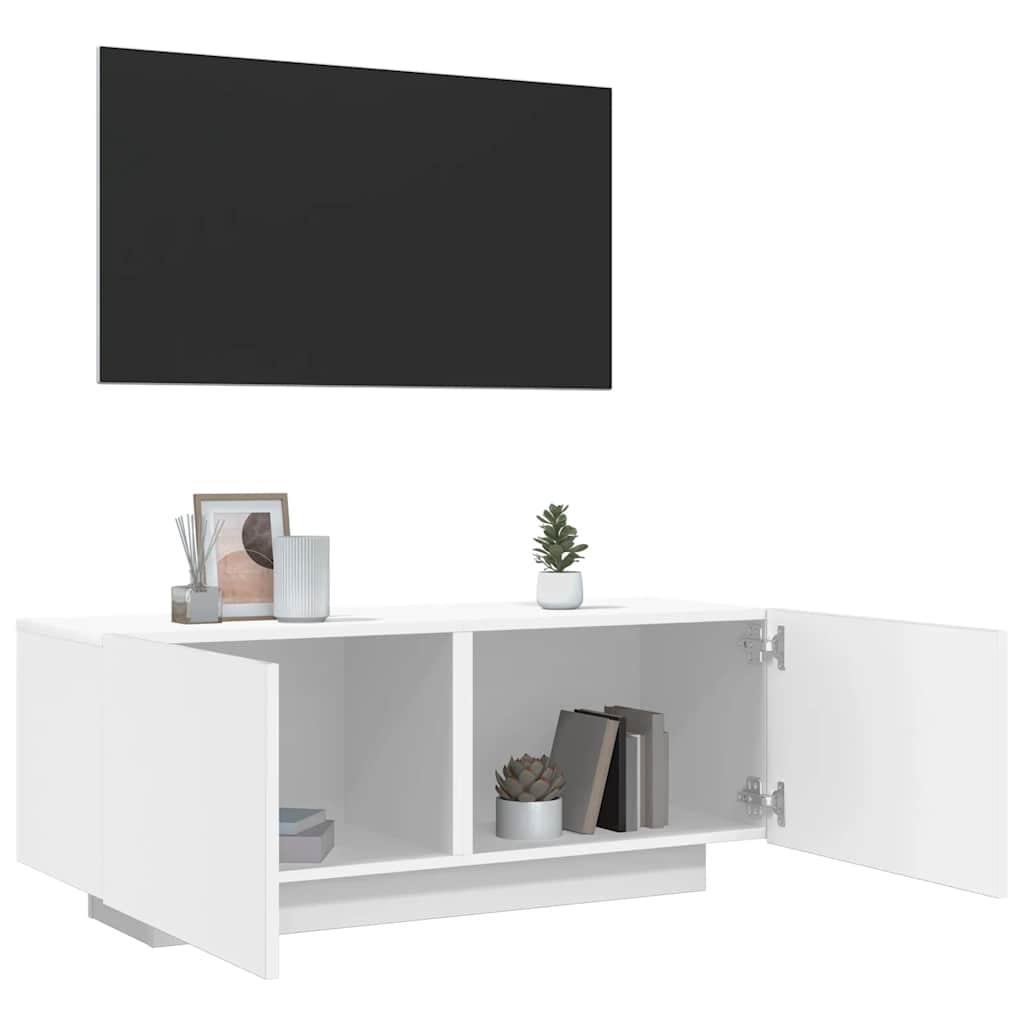 fehér szerelt fa TV-szekrény 100 x 35 x 40 cm
