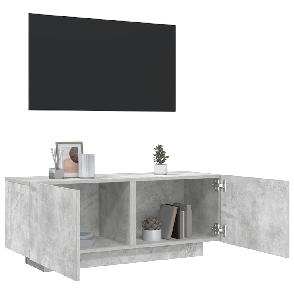 betonszürke szerelt fa TV-szekrény 100x35x40 cm