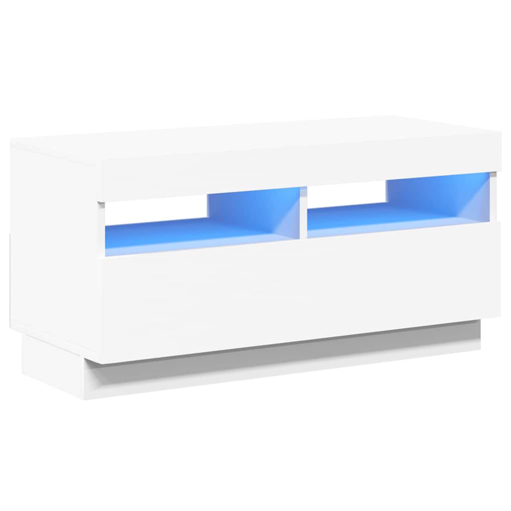 fehér TV-szekrény LED-lámpákkal 80 x 35 x 40 cm