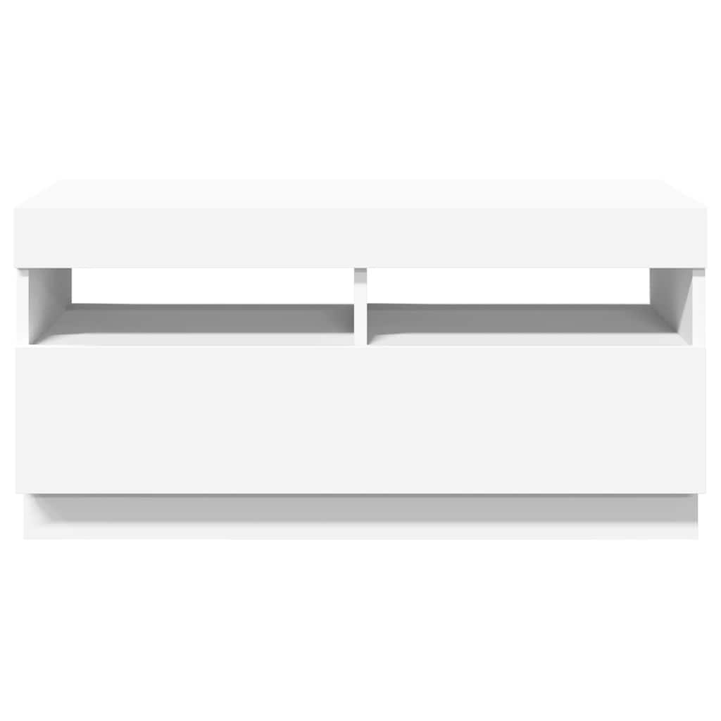 fehér TV-szekrény LED-lámpákkal 80 x 35 x 40 cm