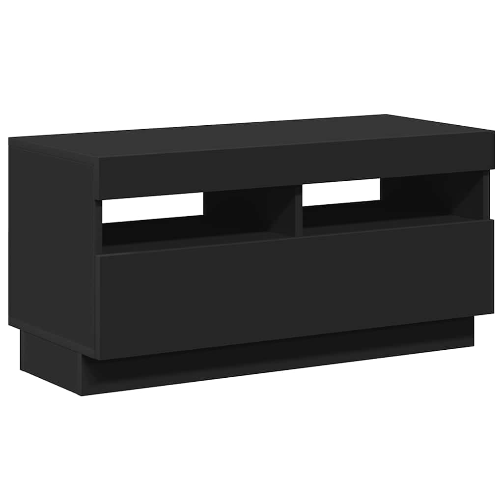 fekete TV-szekrény LED-lámpákkal 80 x 35 x 40 cm