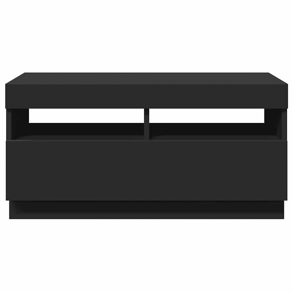 fekete TV-szekrény LED-lámpákkal 80 x 35 x 40 cm