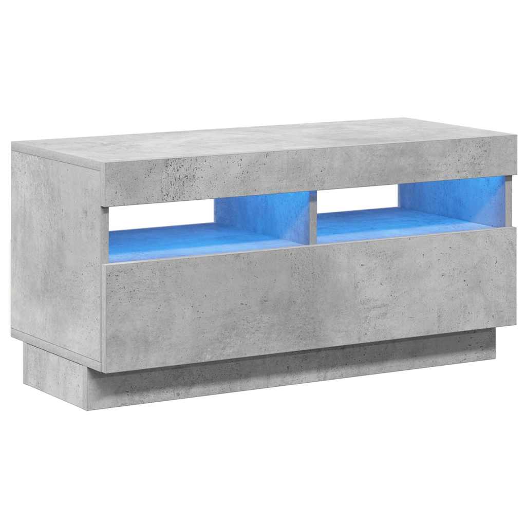 betonszürke TV-szekrény LED-lámpákkal 80 x 35 x 40 cm