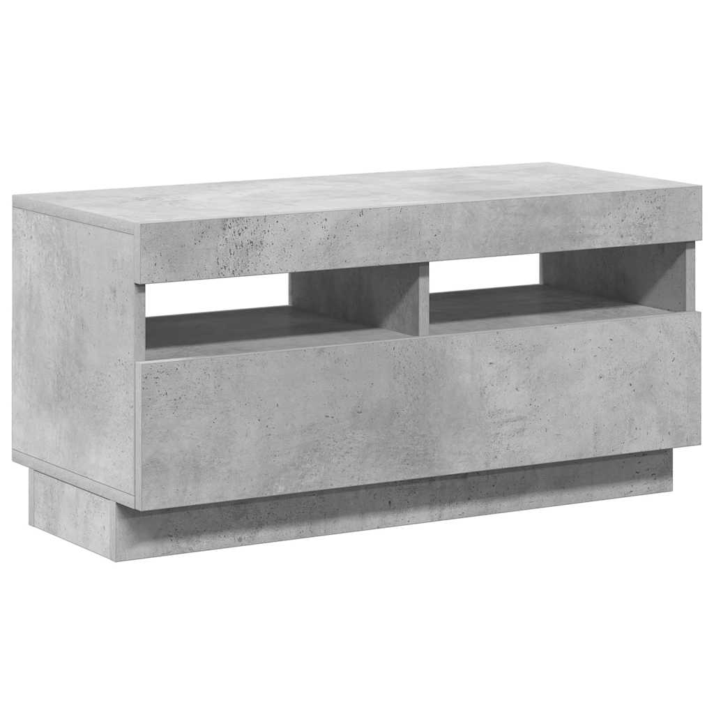 betonszürke TV-szekrény LED-lámpákkal 80 x 35 x 40 cm