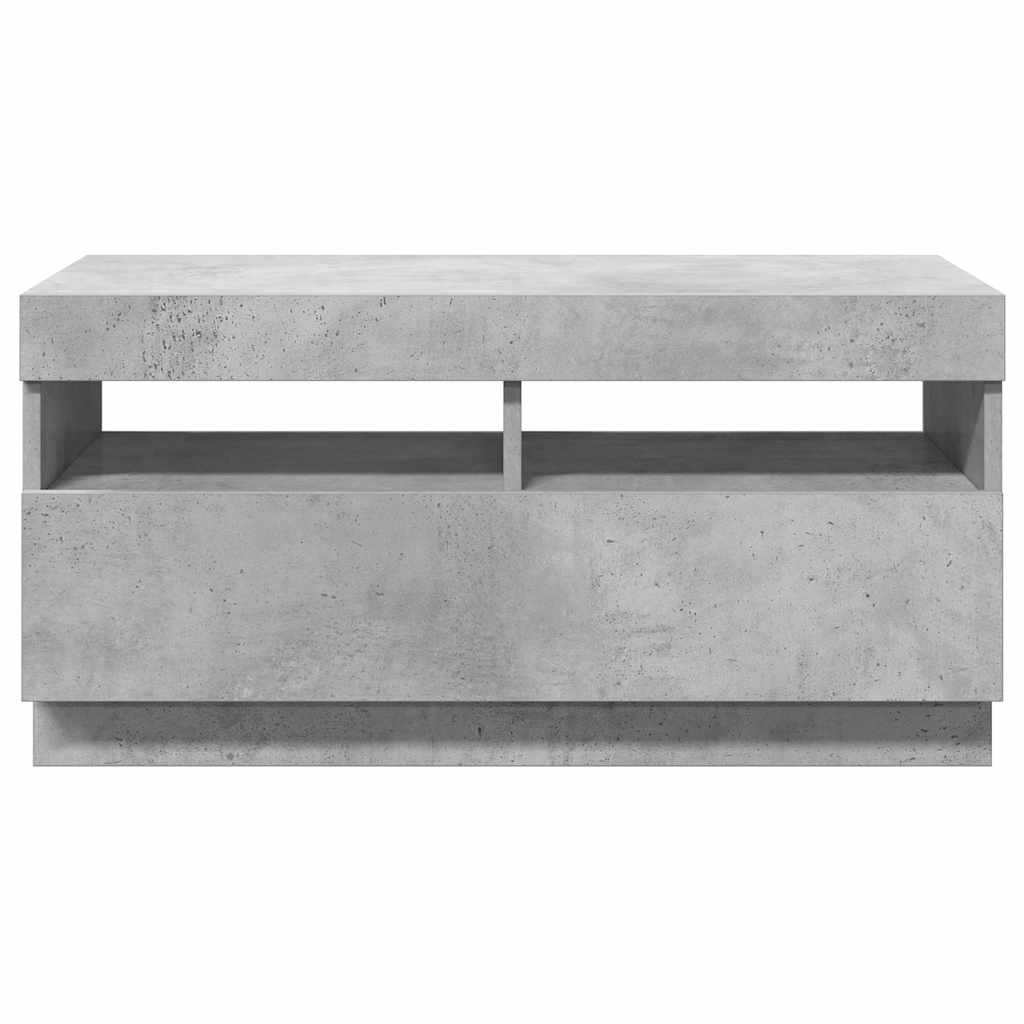 betonszürke TV-szekrény LED-lámpákkal 80 x 35 x 40 cm