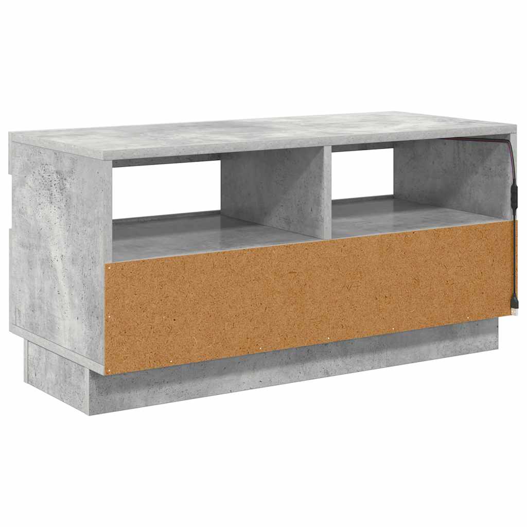 betonszürke TV-szekrény LED-lámpákkal 80 x 35 x 40 cm