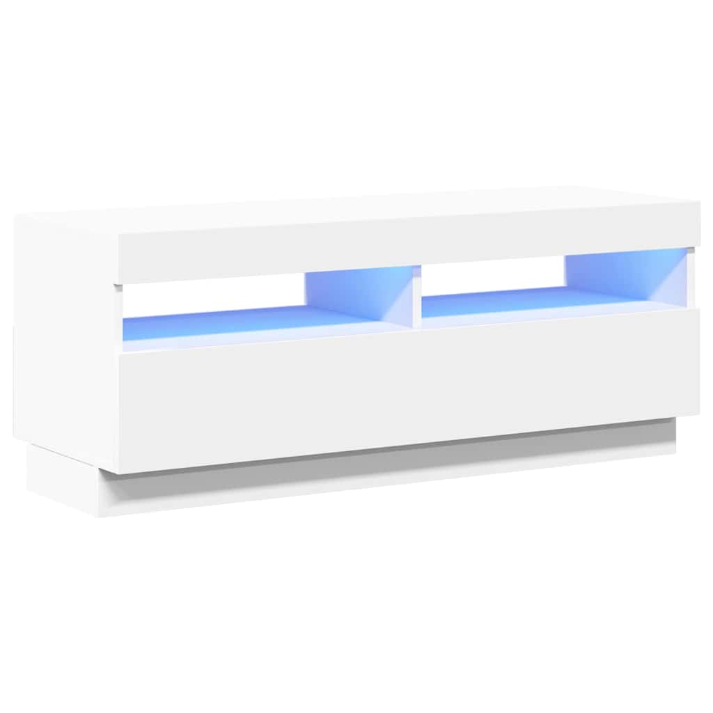 fehér TV-szekrény LED-világítással 100 x 35 x 40 cm