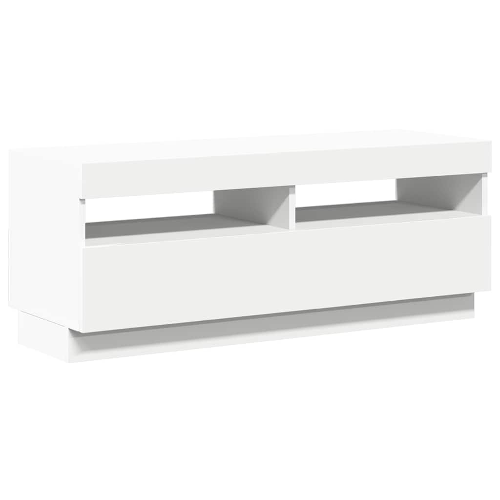 fehér TV-szekrény LED-világítással 100 x 35 x 40 cm