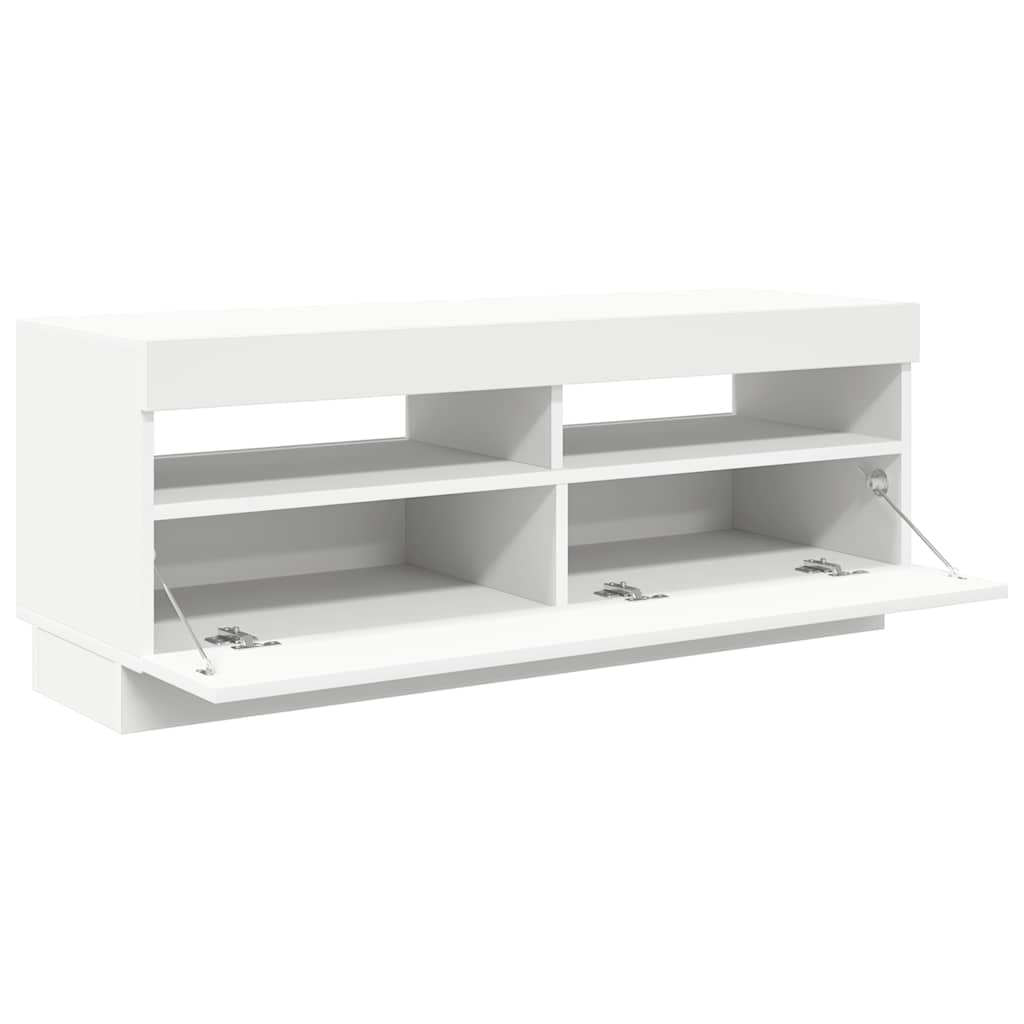 fehér TV-szekrény LED-világítással 100 x 35 x 40 cm