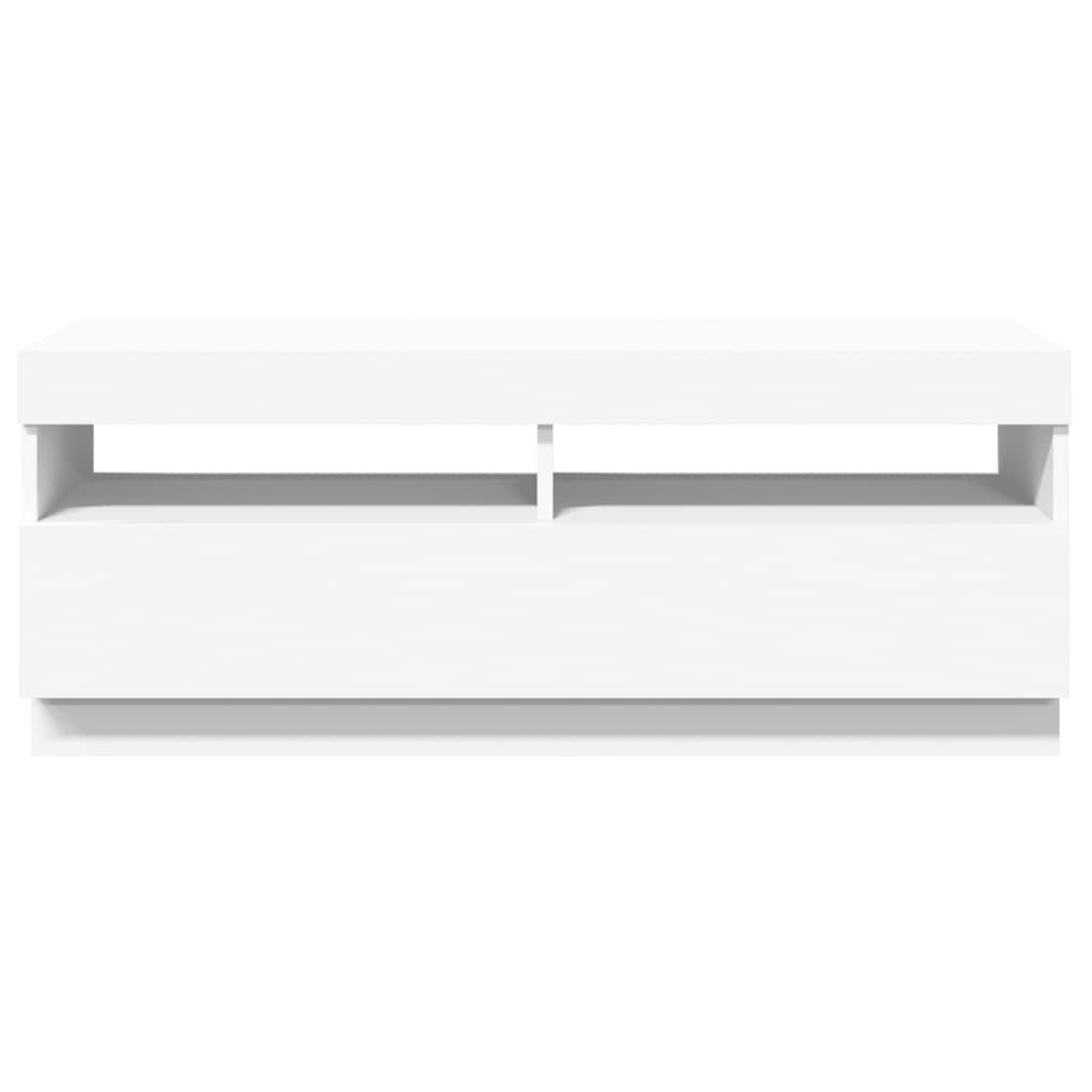 fehér TV-szekrény LED-világítással 100 x 35 x 40 cm