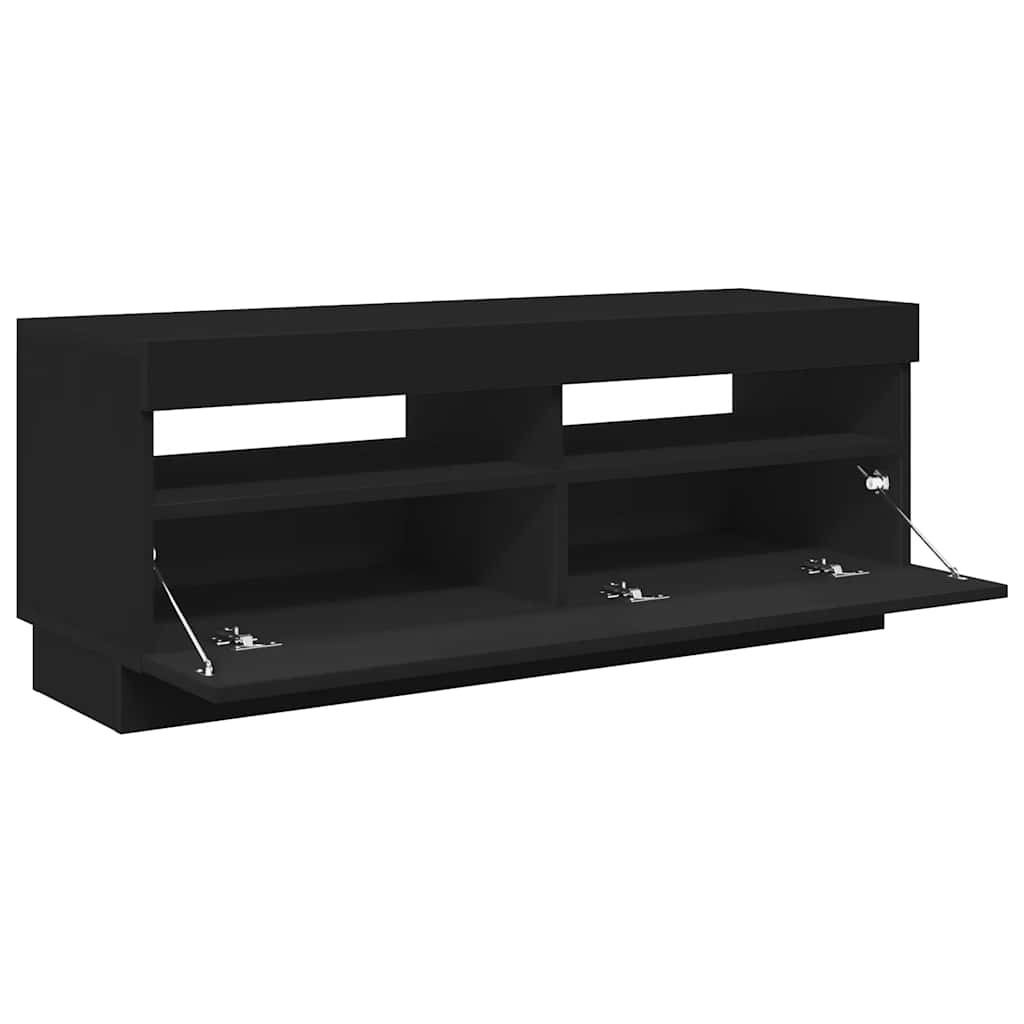 fekete TV-szekrény LED-lámpákkal 100 x 35 x 40 cm