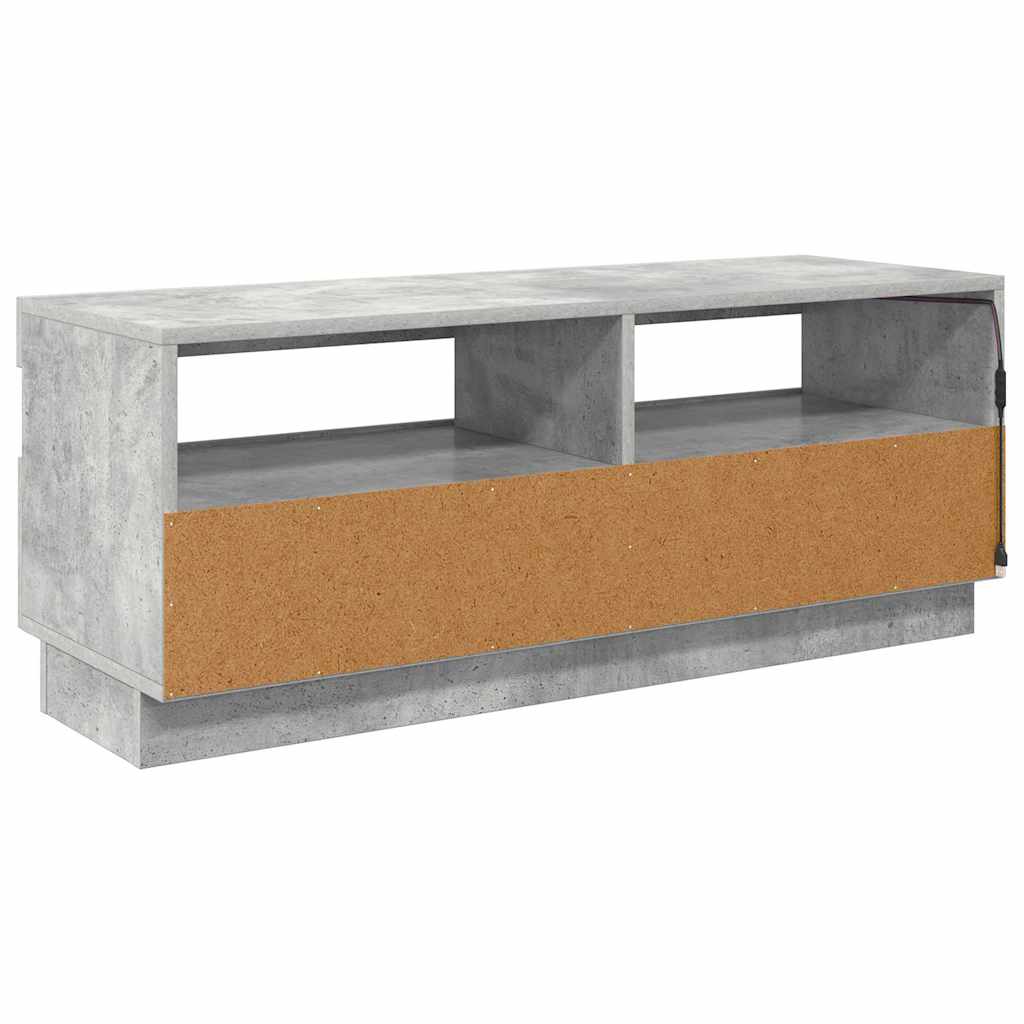 betonszürke TV-szekrény LED-lámpákkal 100 x 35 x 40 cm