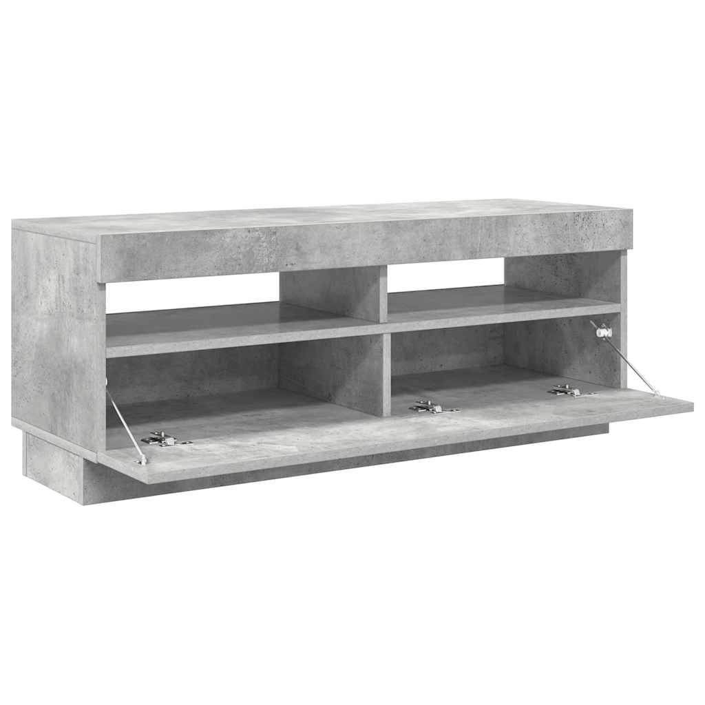 betonszürke TV-szekrény LED-lámpákkal 100 x 35 x 40 cm