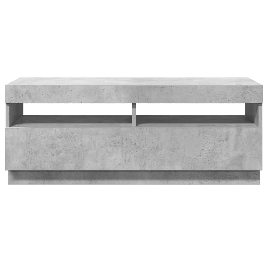 betonszürke TV-szekrény LED-lámpákkal 100 x 35 x 40 cm