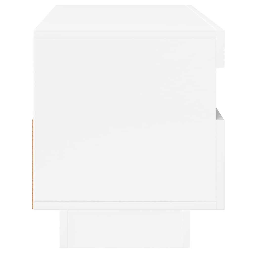 magasfényű fehér TV-szekrény LED-lámpákkal 100 x 35 x 40 cm