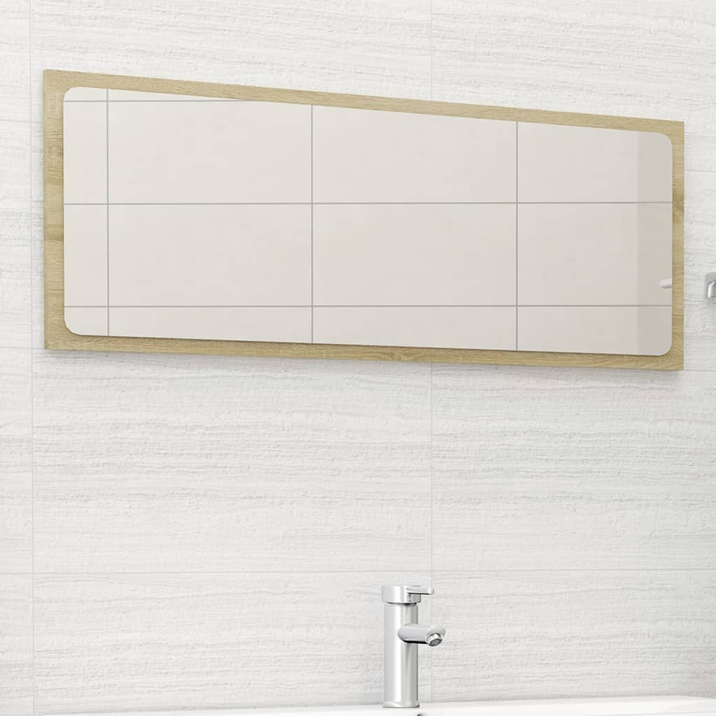 804633 vidaXL Bathroom Mirror Sonoma Oak 100x1,5x37 cm Chipboard