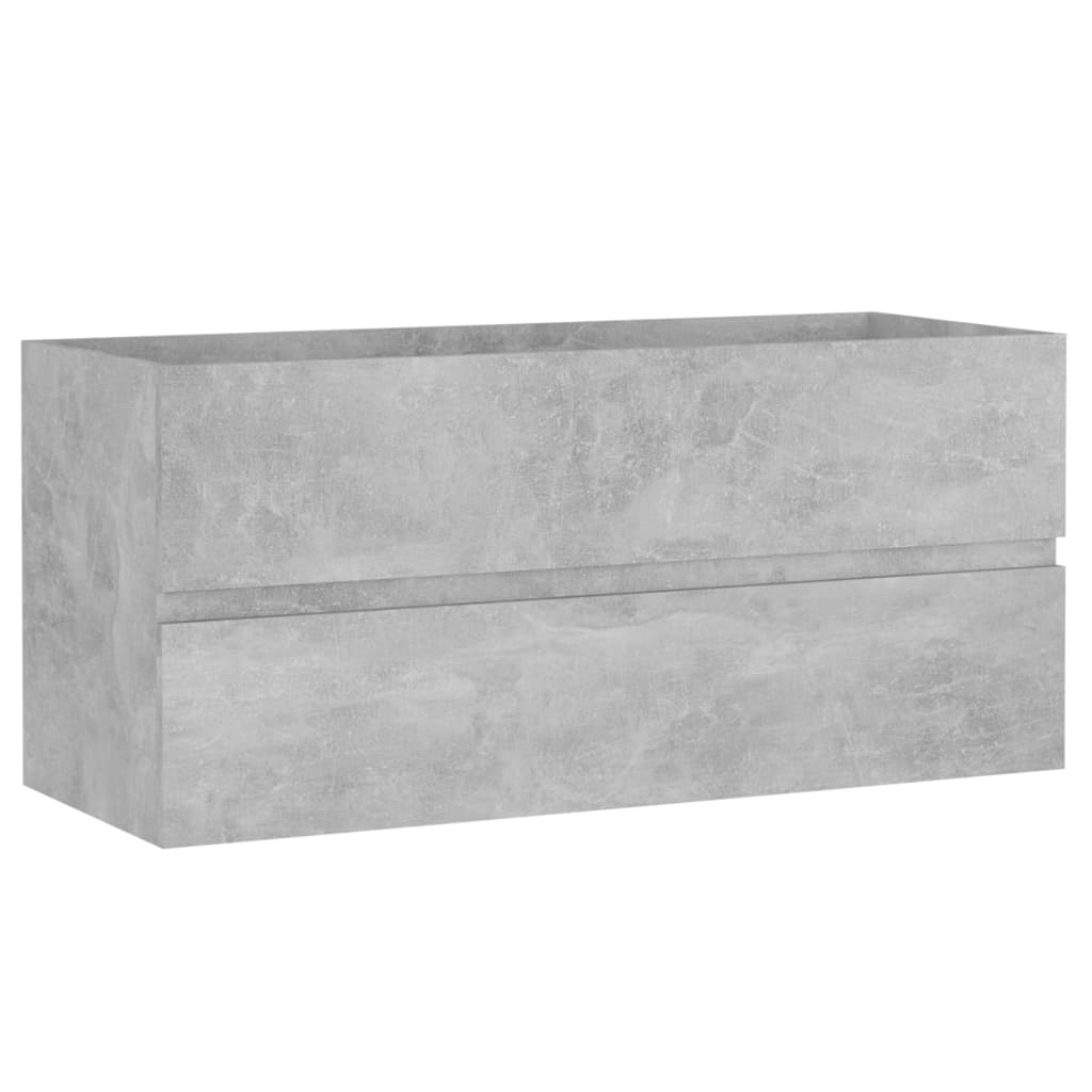 betonszürke szerelt fa mosdószekrény 100 x 38,5 x 45 cm