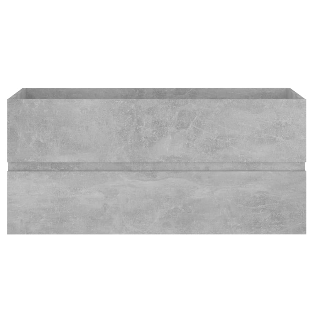 betonszürke szerelt fa mosdószekrény 100 x 38,5 x 45 cm