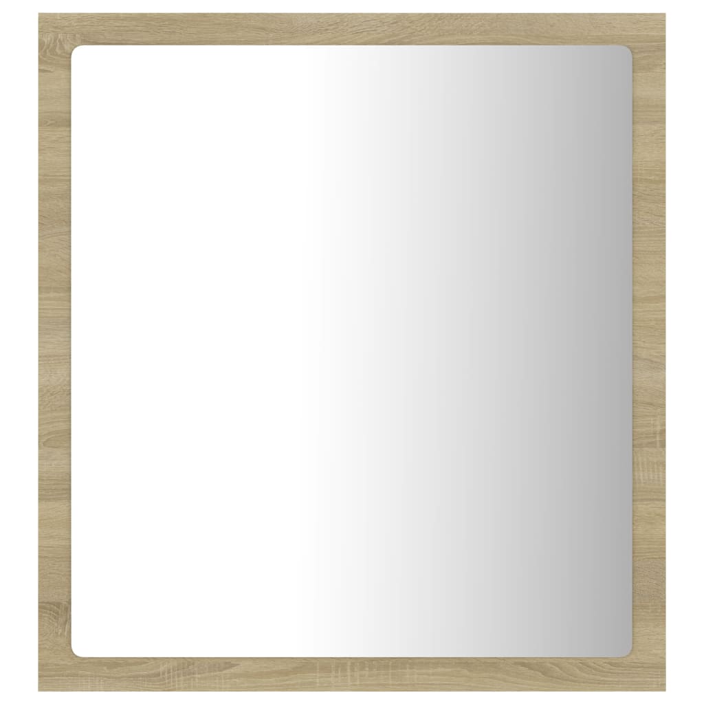 sonoma tölgy akril LED-es fürdőszobai tükör 40x8,5x37 cm