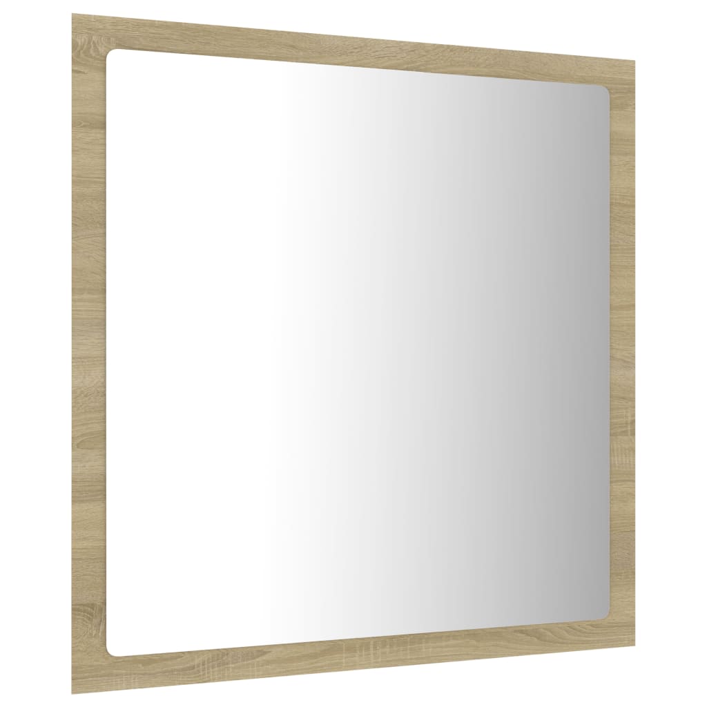 sonoma tölgy akril LED-es fürdőszobai tükör 40x8,5x37 cm