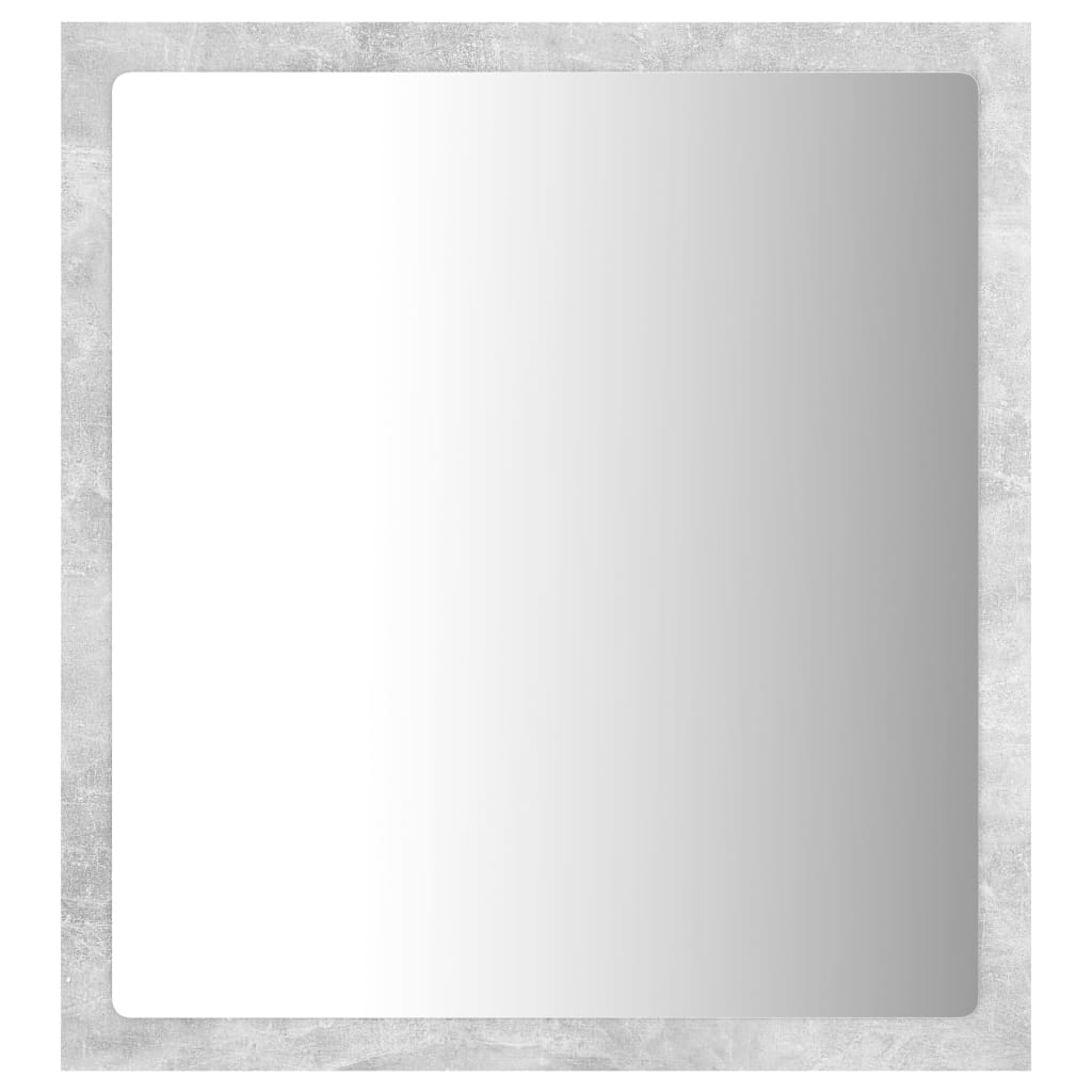 betonszürke akril LED-es fürdőszobatükör 40x8,5x37 cm