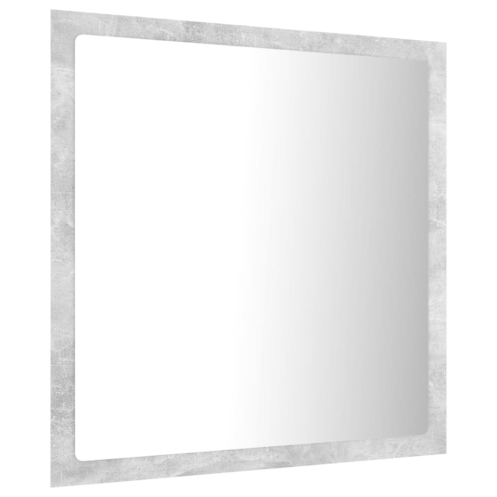 betonszürke akril LED-es fürdőszobatükör 40x8,5x37 cm