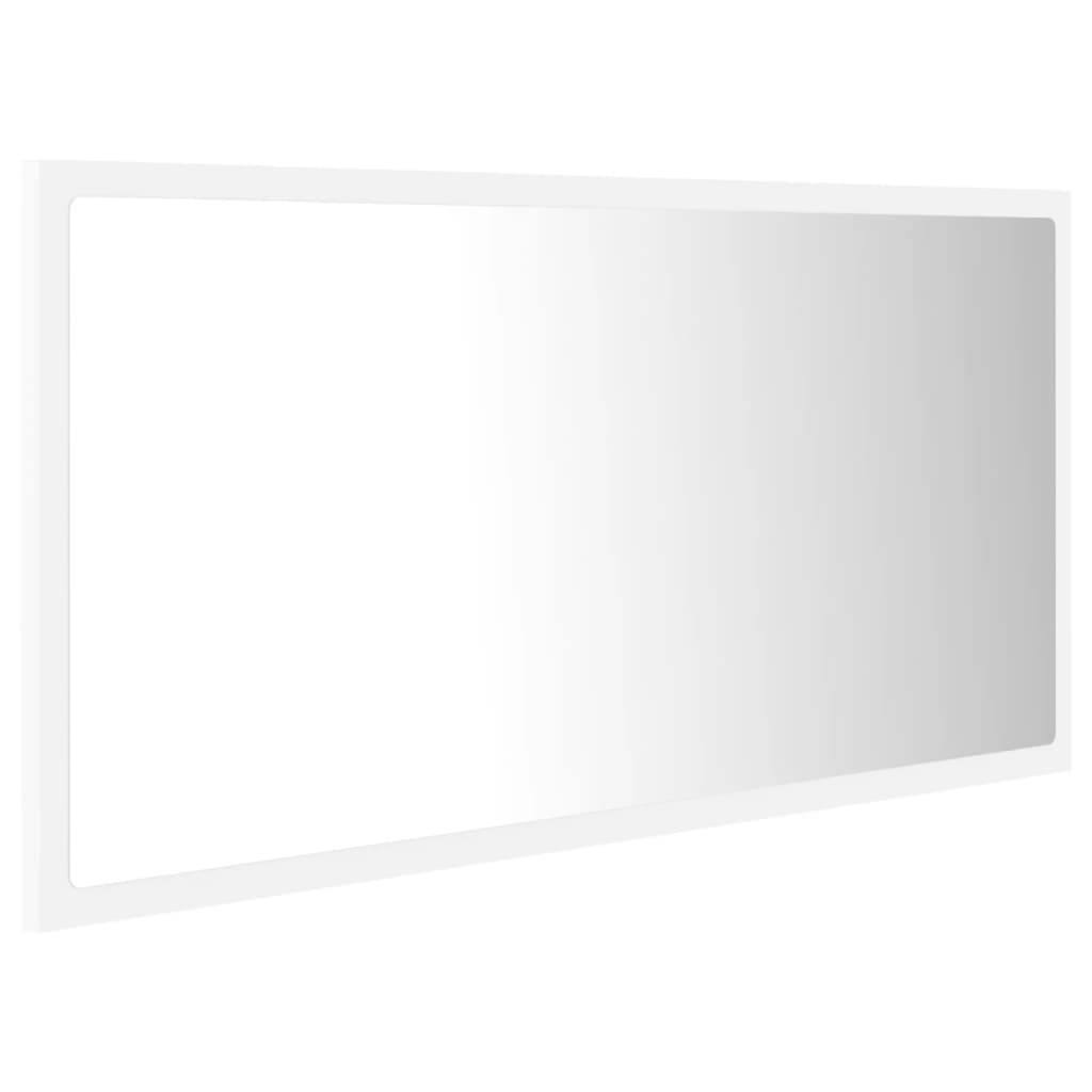fehér akril LED-es fürdőszobai tükör 90 x 8,5 x 37 cm