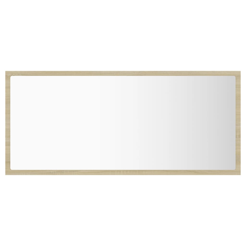 sonoma tölgy akril LED-es fürdőszobai tükör 90x8,5x37 cm