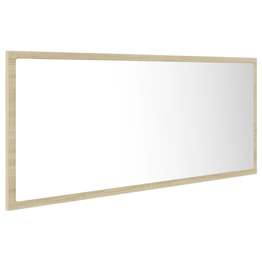 sonoma tölgy akril LED-es fürdőszobai tükör 100x8,5x37 cm