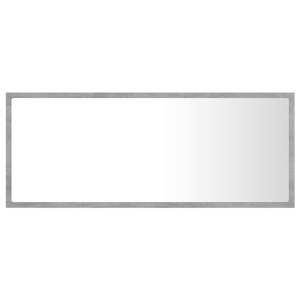 betonszürke akril LED-es fürdőszobatükör 100x8,5x37 cm