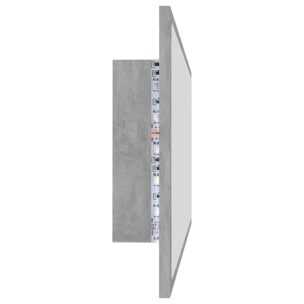betonszürke akril LED-es fürdőszobatükör 100x8,5x37 cm