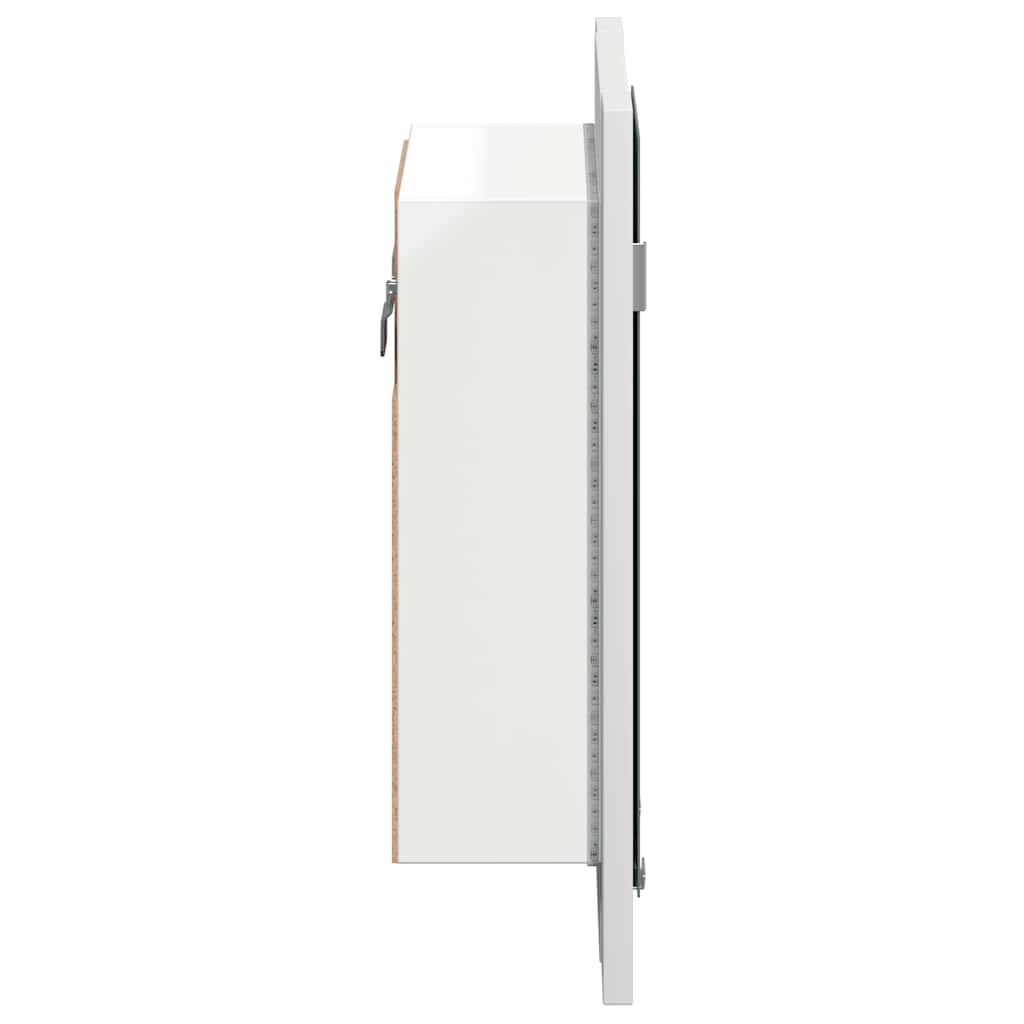 fehér akril LED-es fürdőszobaszekrény tükörrel 40 x 12 x 45 cm