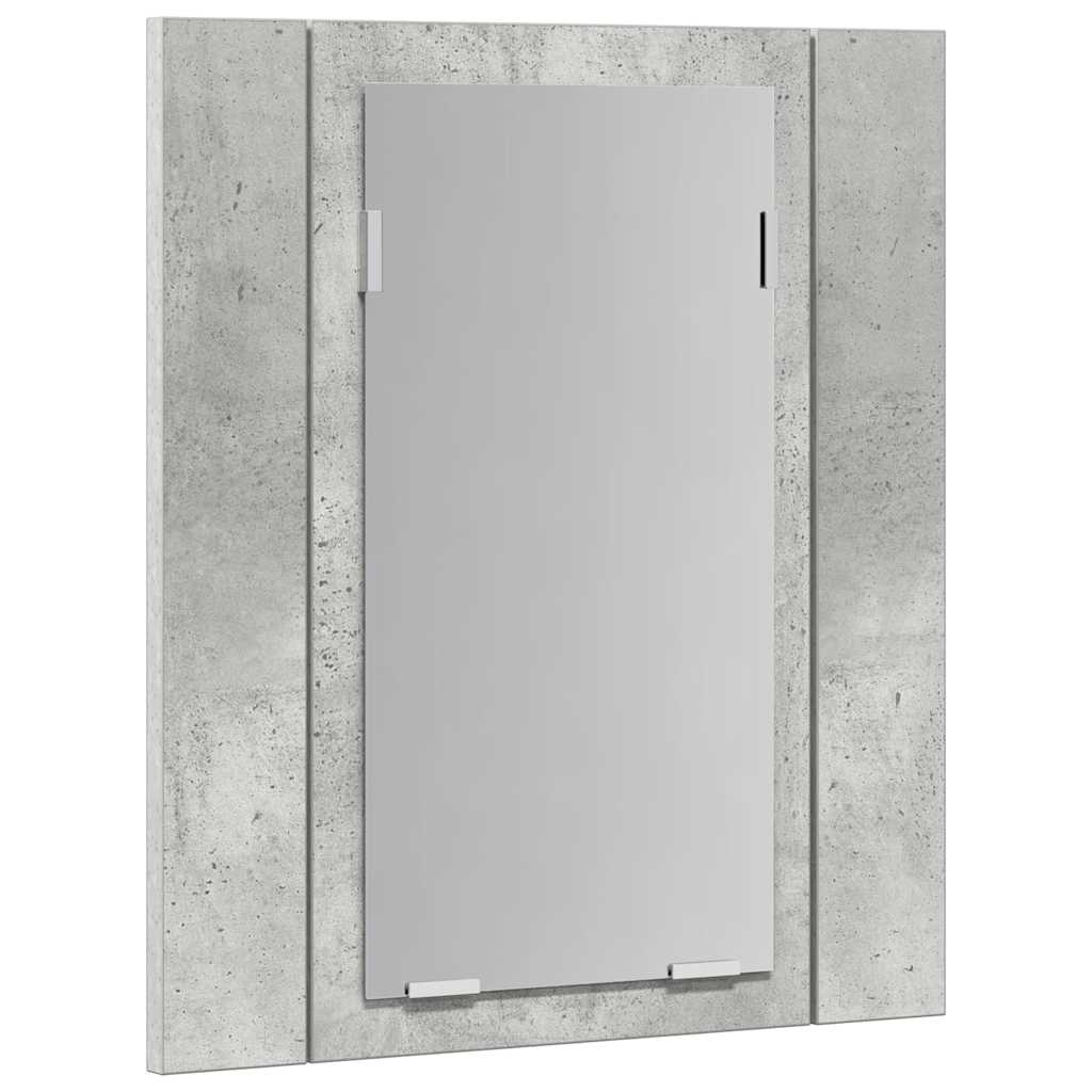 betonszürke akril LED-es tükrös fürdőszobaszekrény 40x12x45 cm