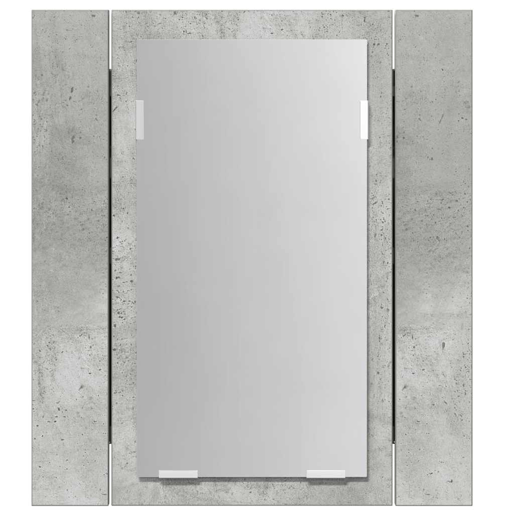 betonszürke akril LED-es tükrös fürdőszobaszekrény 40x12x45 cm