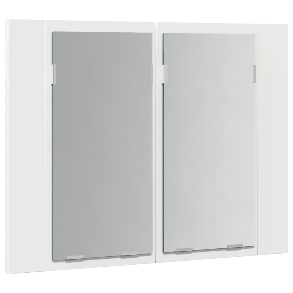 fehér akril LED-es fürdőszobaszekrény tükörrel 60x12x45 cm