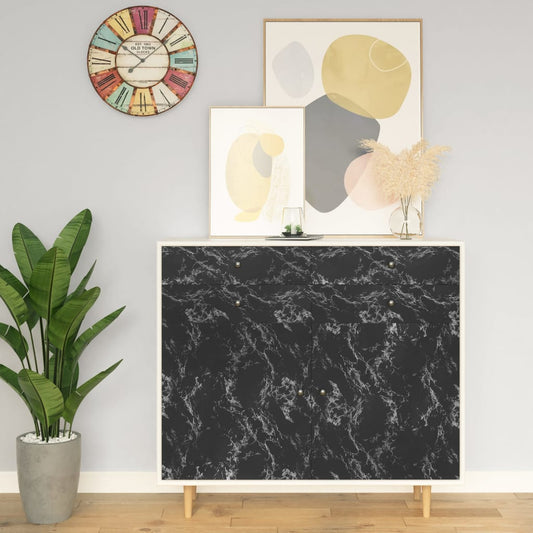 fekete kőmintás öntapadó PVC bútorfólia 500 x 90 cm