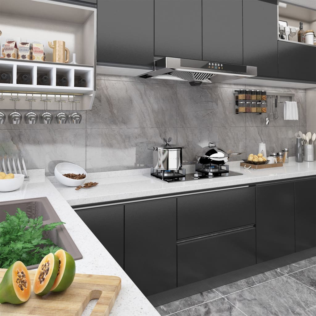 2 db fekete öntapadó PVC ajtófólia 500 x 90 cm