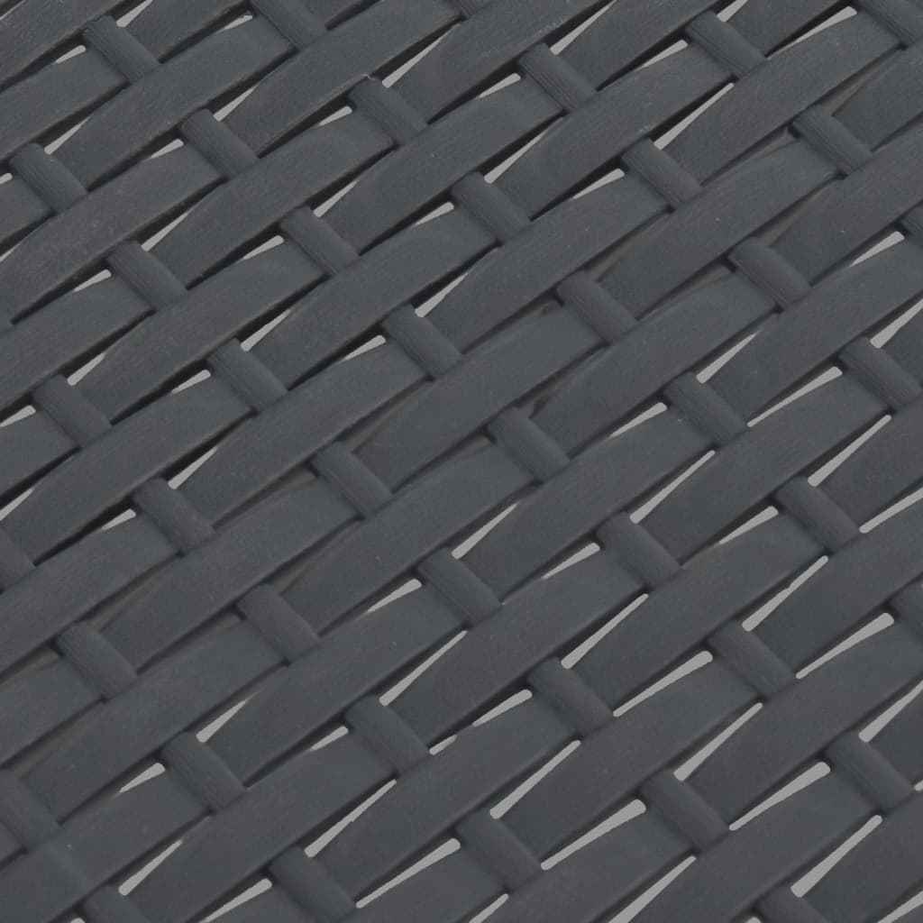 antracitszürke PP rattan kerti asztal 58 x 58 x 41 cm