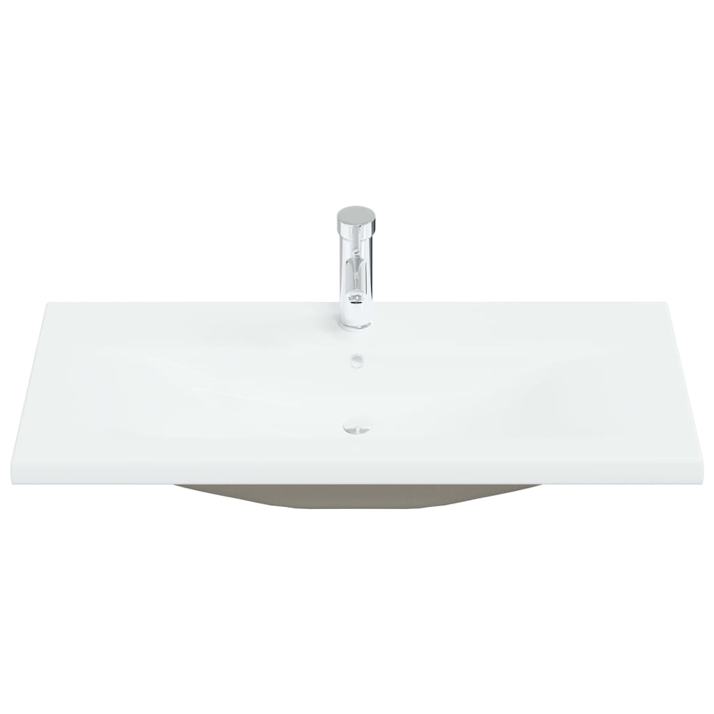fehér kerámia beépíthető mosdókagyló csapteleppel 91x39x18 cm