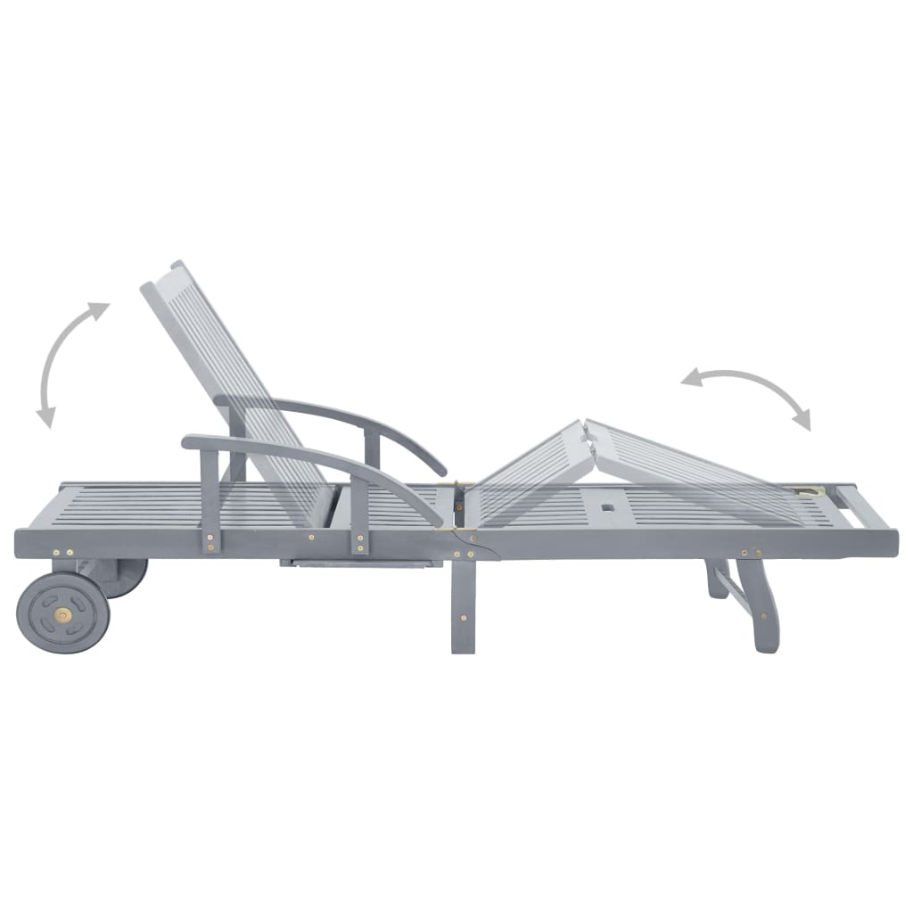 tömör akácfa kerti napozóágy párnával