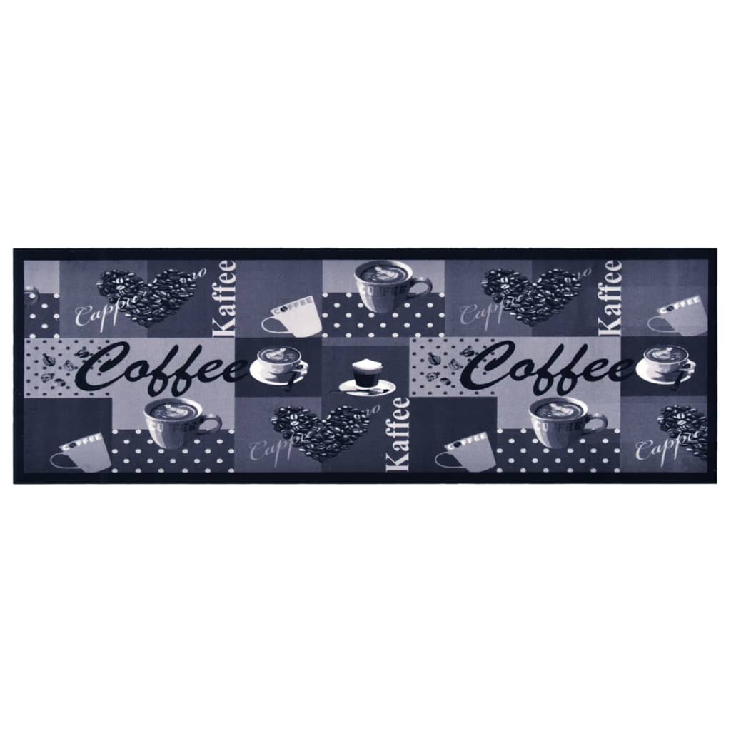 "Coffee blue" mintájú mosható konyhaszőnyeg 60 x 180 cm