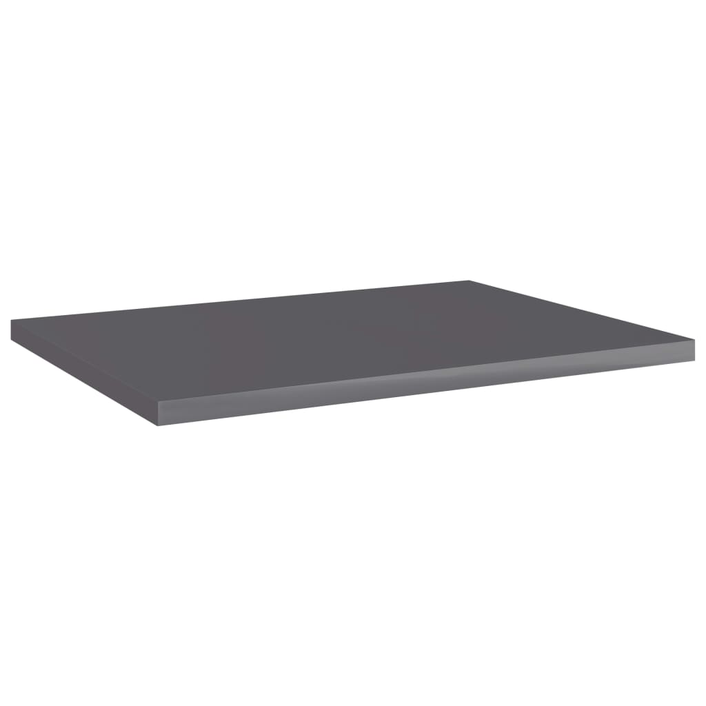 8 db magasfényű szürke szerelt fa könyvespolc 40 x 30 x 1,5 cm